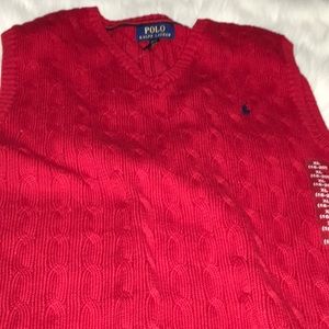 BNWT Polo R.L. Cable Knit Sweater Vest boys sz XL